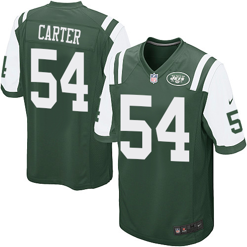 Men's Game Bruce Carter Nike Jersey Green Home - #54 NFL New York Jets